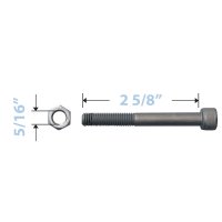 Non-Ferromagnetic Axle and Nut for Front Caster on 20", 22" & 24" Non-Ferro Aluminum Wheelchairs