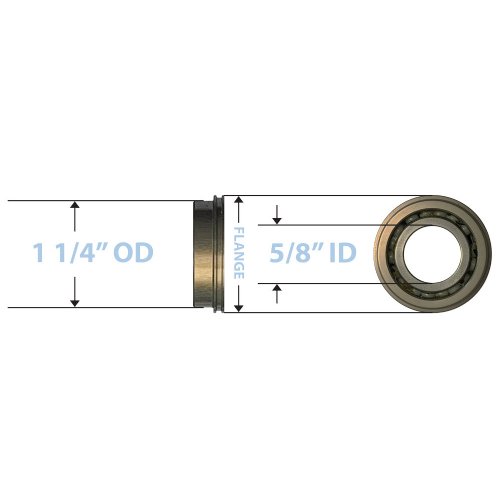 MRI Wheelchair Ceramic Ball Bearing for Rear Wheels 5/8" ID x 1-1/4" OD with Flange