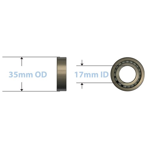 MRI Wheelchair Ceramic Ball Bearing for Fork Stem on 24" Aluminum Chairs