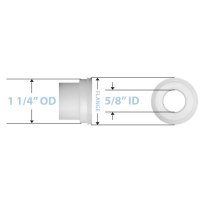 MRI Wheelchair Plastic Bearing for Rear Wheel 5/8" ID x 1- 1/4" OD and 1- 1/16" Double Flange