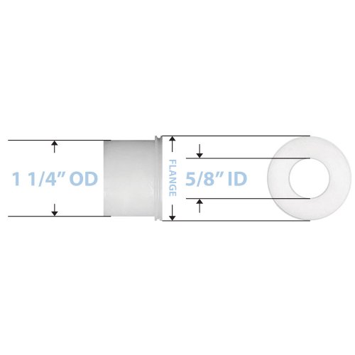 MRI Wheelchair Plastic Bearing for Rear Wheel 5/8" ID x 1 1/4" OD with Flange for 22" and 24" wide wheelchairs