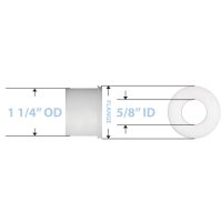 MRI Wheelchair Plastic Bearing for Rear Wheel 5/8" ID x 1 1/4" OD with Flange for 22" and 24" wide wheelchairs