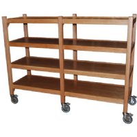 MRI Non-Magnetic Solid Oak Shelving with Casters