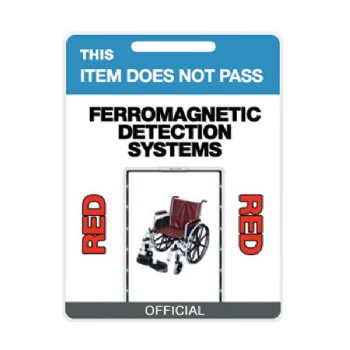 Rigid Plastic Tag "This Item Does Not Pass Ferromagnetic Detection Systems"