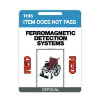 Rigid Plastic Tag "This Item Does Not Pass Ferromagnetic Detection Systems"