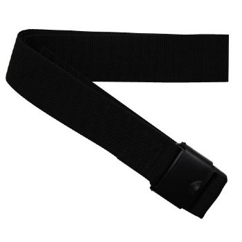 MRI Non-Magnetic One Piece Belt with Safety Buckle, Black