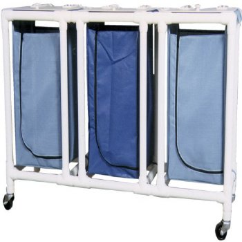 MRI Non-Magnetic PVC Three Bin Hamper, 28 Gallon Mesh Bag