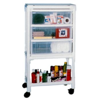 PVC Non-Magnetic MRI 3 Drawer Universal Cart