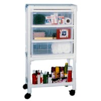 PVC Non-Magnetic MRI 3 Drawer Universal Cart