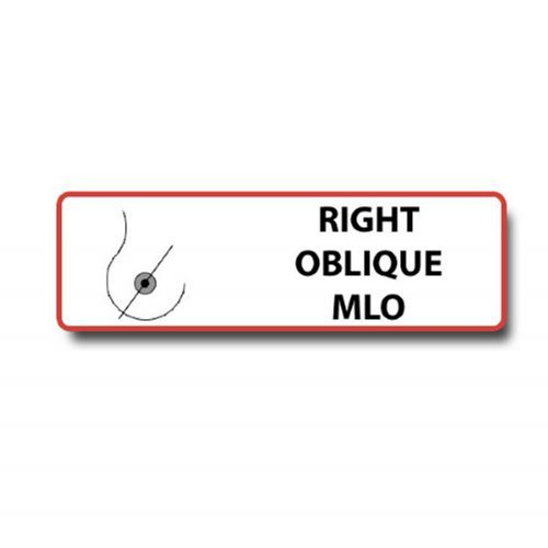 RIGHT OBLIQUE MLO Permanent Adhesive Label