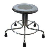 MRI Non-Magnetic Adjustable Height Doctor Stool, 15" to 21", with Rubber Tips