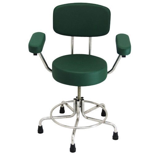 Non-Magnetic MRI Adjustable Stool, 21" to 27" with Rubber Tips, Back and Arms